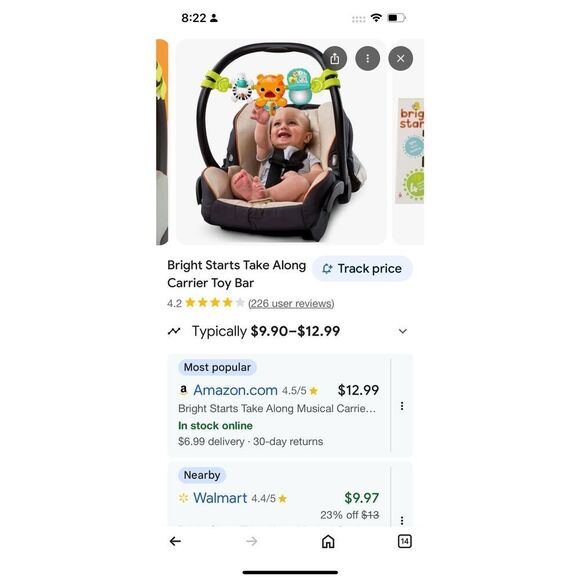 Bright Starts Take Along Carrier Toy for Carseat attachment - Picture 7 of 7